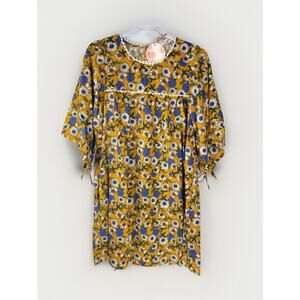 Hayden Los Angeles Dress Women’s Large Yellow Floral Flowy BOHO Cottagecore